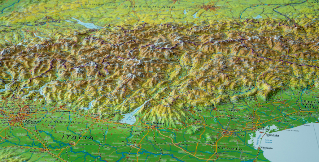 3D Raised Relief Map Alps large - georelief GbR - Made in Germany