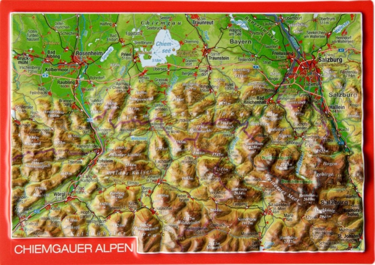 Chiemgauer Alps Postcard – Georelief – 3D Reliefkarten und Reliefpostkarten