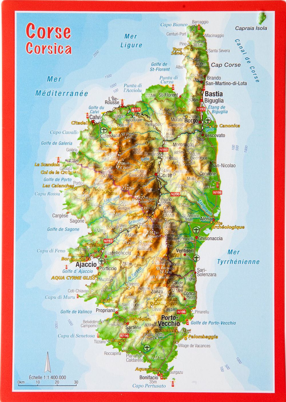 3D Reliefpostcard Corsica – Georelief – 3D Reliefkarten und ...