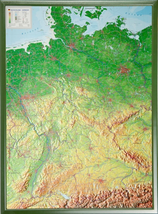 3D Raised Relief Map Germany Large - Georelief GbR - Made In Germany