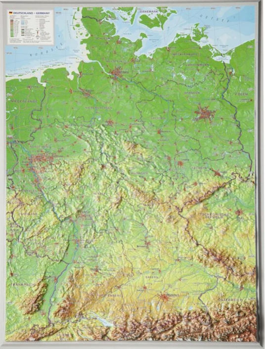 3D Raised Relief Map Germany Large - Georelief GbR - Made In Germany