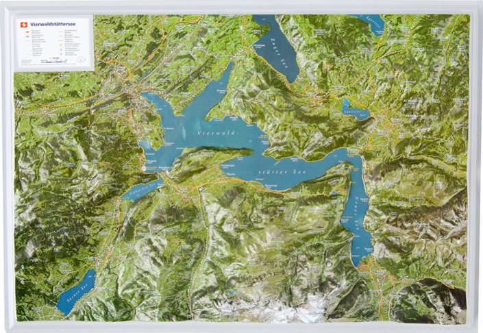 3D Raised Relief Map Lake Lucerne - georelief GbR - Made in Germany